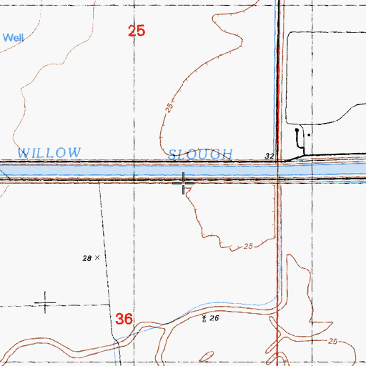 Topographic Map of Willow Slough Bypass, CA