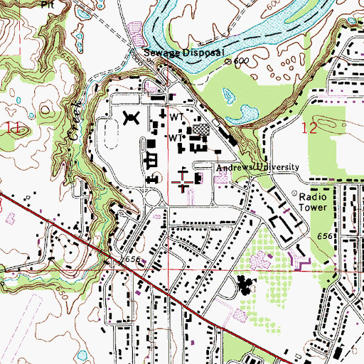 Topographic Map of Seminary Hall, MI