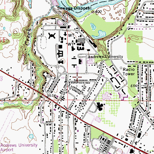 Topographic Map of Howard Performing Arts Center, MI