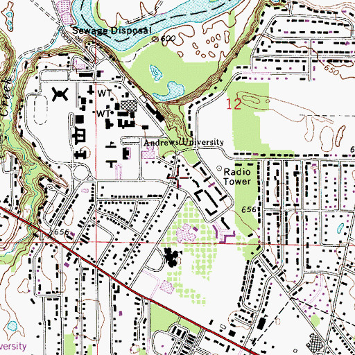 Topographic Map of Alumni House, MI