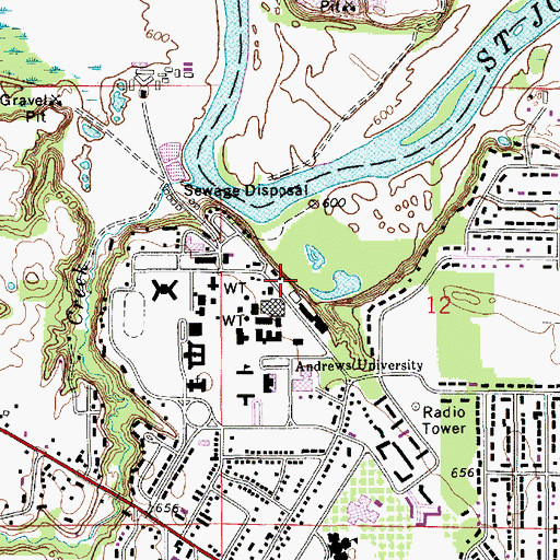 Topographic Map of Architecture Building, MI