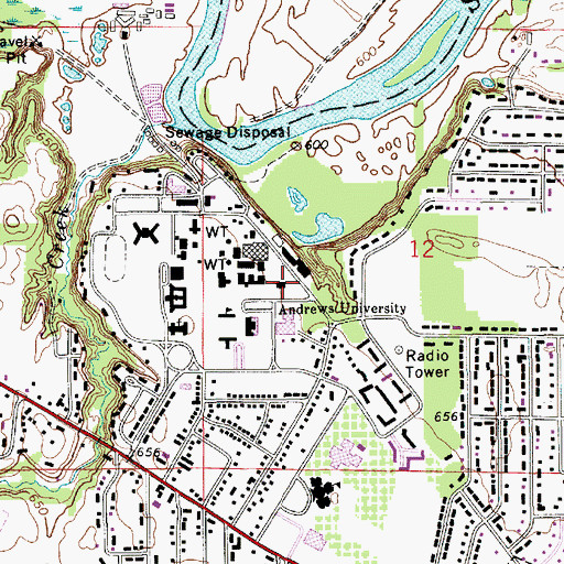Topographic Map of Service Center, MI