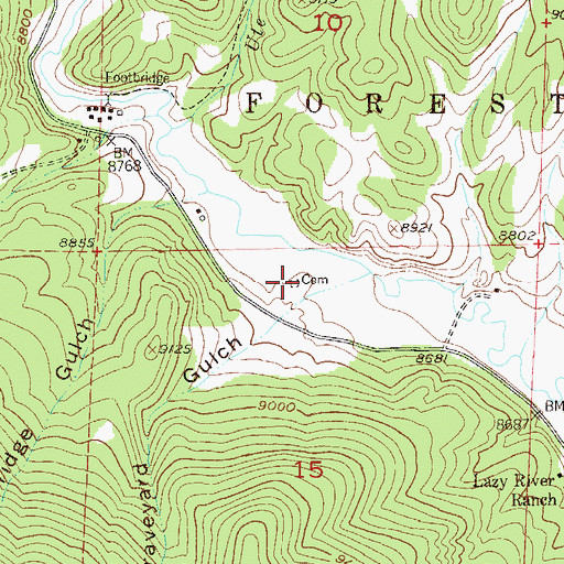 Topographic Map of Farnum Cemetery, CO