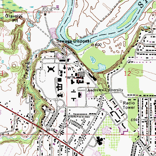 Topographic Map of Johnson Gym, MI
