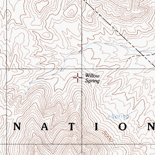 Topographic Map of Willow Spring, CA