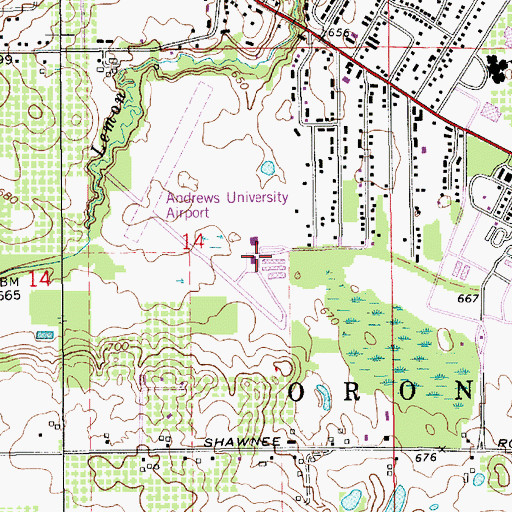 Topographic Map of Tucker Building, MI