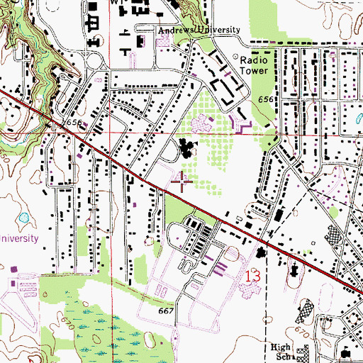 Topographic Map of Horn Archeological Institute and Museum, MI