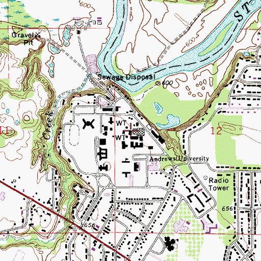 Topographic Map of Information Services Building, MI