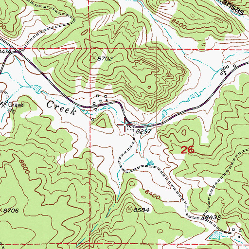 Topographic Map of Rocky Cemetery, CO