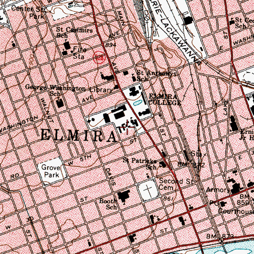 Topographic Map of Anderson Hall, NY