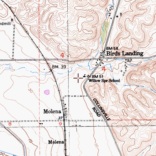 Topographic Map of Willow Spring School, CA