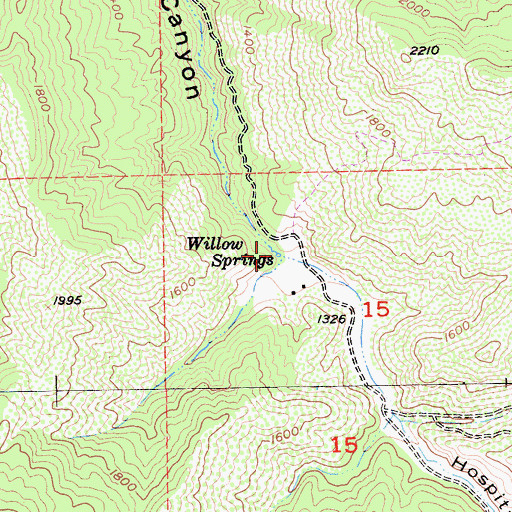 Topographic Map of Willow Springs, CA