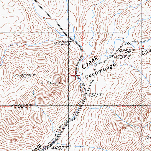 Topographic Map of Willow Wash, CA