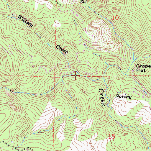 Topographic Map of Willsey Creek, CA