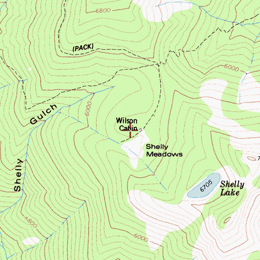 Topographic Map of Wilson Cabin, CA