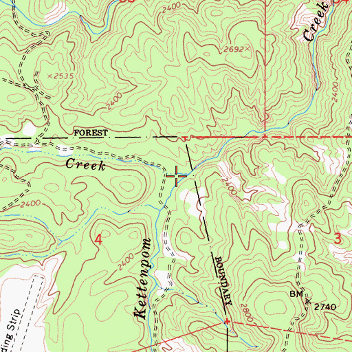 Topographic Map of Wilson Creek, CA
