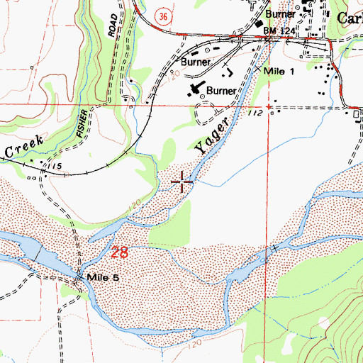 Topographic Map of Wilson Creek, CA