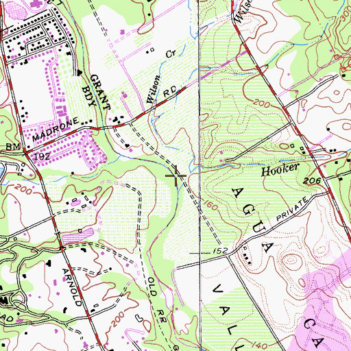 Topographic Map of Wilson Creek, CA