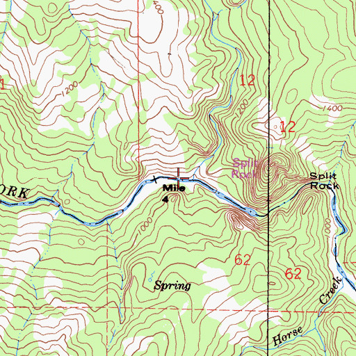 Topographic Map of Wilson Creek, CA