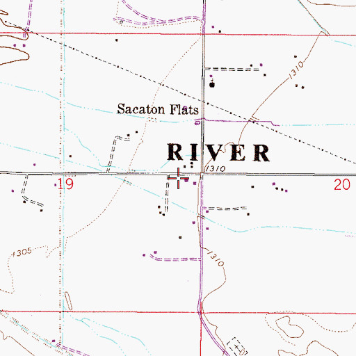 Topographic Map of Sacaton Flats Community Center, AZ