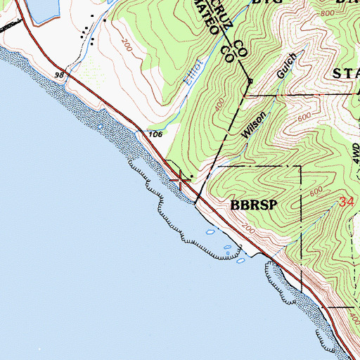 Topographic Map of Wilson Gulch, CA