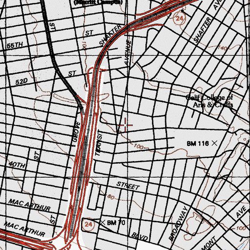 Topographic Map of Wilson Junior High School, CA