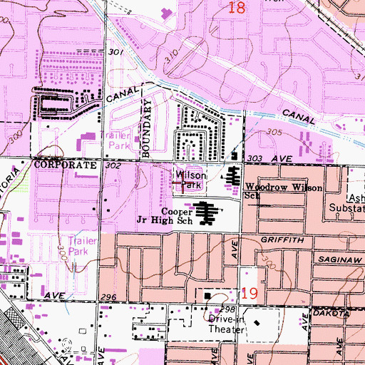 Topographic Map of Wilson Park, CA