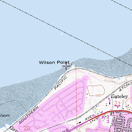 Topographic Map of Wilson Point, CA