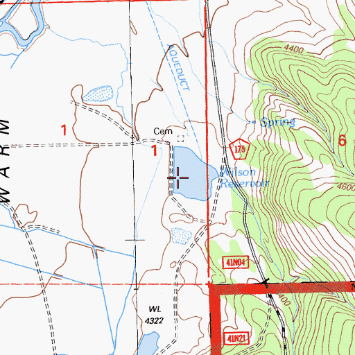 Topographic Map of Wilson Reservoir, CA