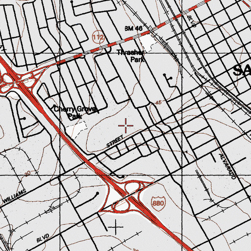 Topographic Map of Wilson Elementary School, CA