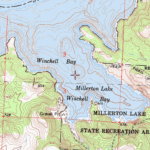 Topographic Map of Winchell Bay, CA
