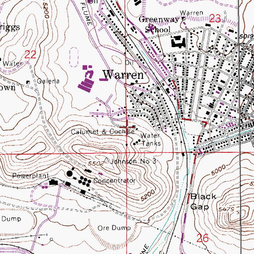 Topographic Map of Calumet Mine, AZ