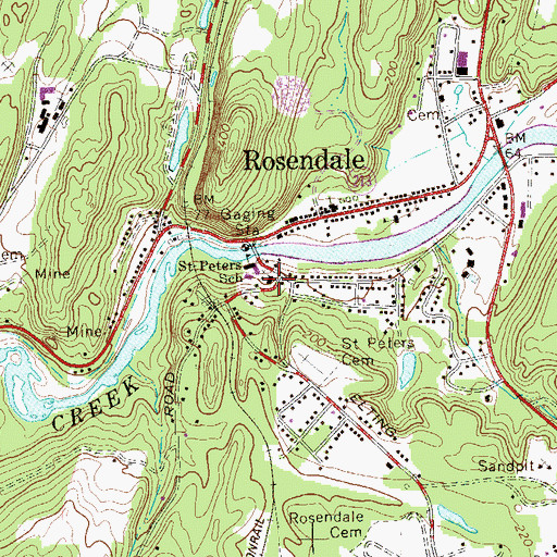 Topographic Map of Saint Peter's Roman Catholic Church, NY