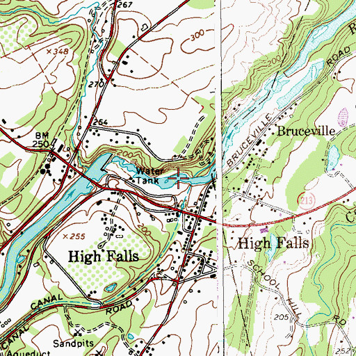 Topographic Map of High Falls Hydro Station, NY