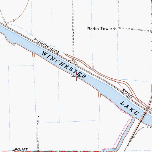 Topographic Map of Winchester Lake, CA