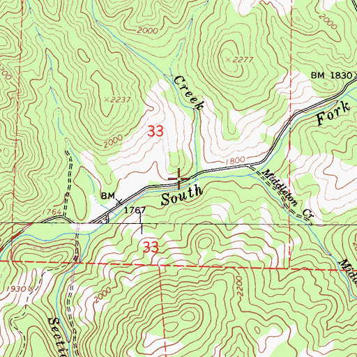 Topographic Map of Windem Creek, CA