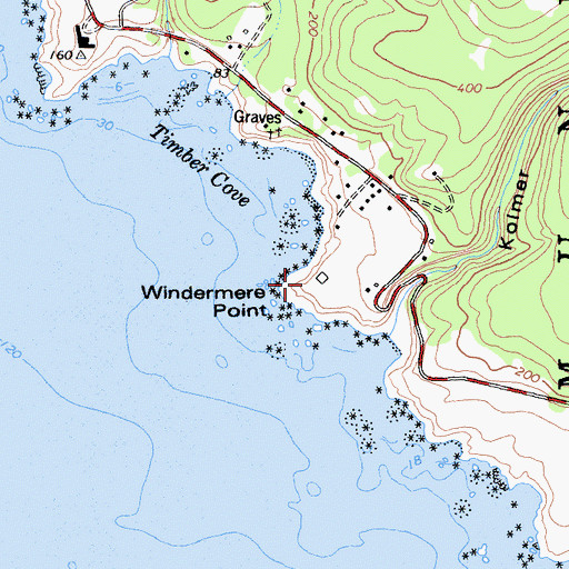 Topographic Map of Windermere Point, CA