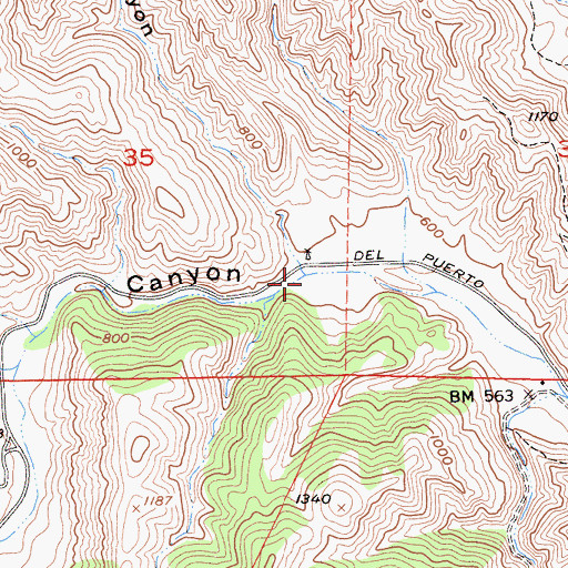Topographic Map of Windmill Canyon, CA