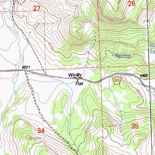 Topographic Map of Windy Flat, CA