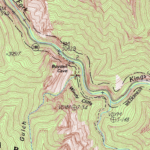 Topographic Map of Windy Gulch, CA