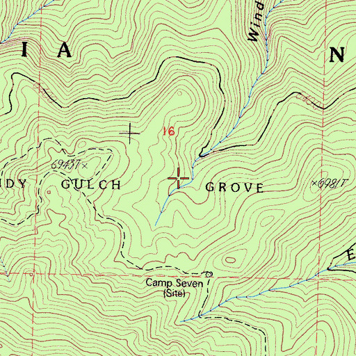 Topographic Map of Windy Gulch Grove, CA