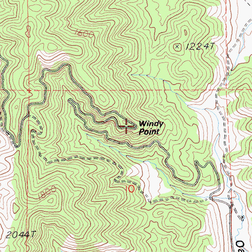 Topographic Map of Windy Point, CA