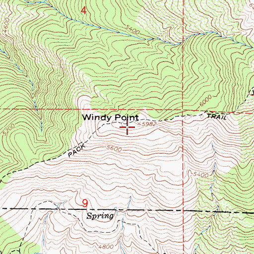 Topographic Map of Windy Point, CA