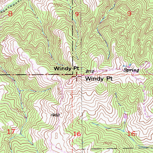 Topographic Map of Windy Point, CA