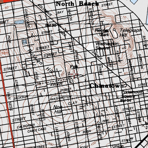 Topographic Map of Jean Parker Elementary School, CA