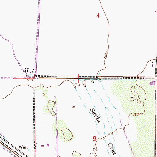 Topographic Map of Santa Cruz Wash, AZ