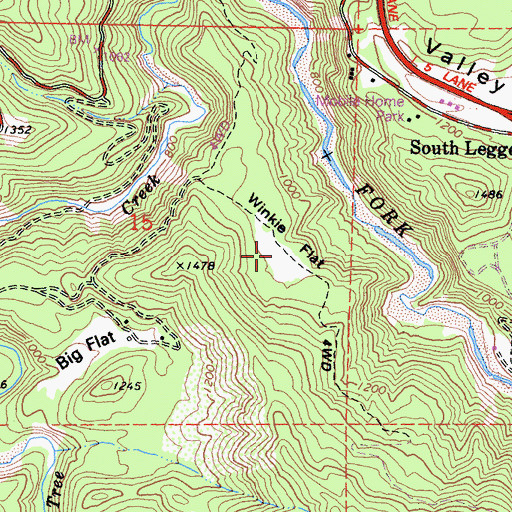 Topographic Map of Winkie Flat, CA