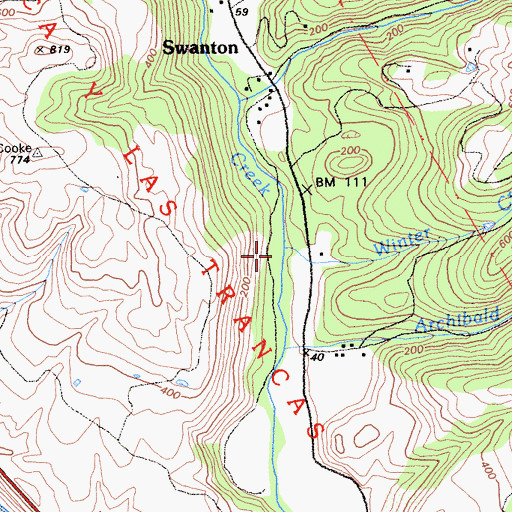 Topographic Map of Winter Creek, CA
