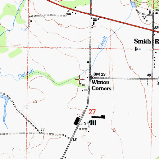 Topographic Map of Winton Corners, CA