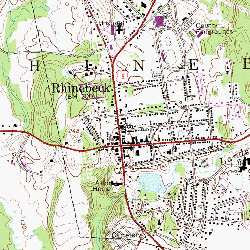 Topographic Map of First Baptist Church, NY